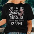 Just A Girl Who Loves Dinosaurs And Camping Dinosaur Women T-shirt Gifts for Her