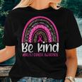 Be Kind Breast Cancer Awareness Leopard Rainbow Kindness Women T-shirt Gifts for Her