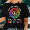 Kindness Be Kind Peace Sign Flower Antibullying Women T-shirt Gifts for Her