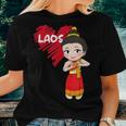 Laos Lao Laotian Proud Flag Traditional Dress Lao Sinh Girl Women T-shirt Gifts for Her