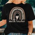 Leopard Rainbow Math Teacher Professor Women T-shirt Short Sleeve Graphic Gifts for Her