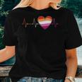 Lesbian Heartbeat Homosexual Woman Lgbt Pride Ekg Pulse Line Women T-shirt Gifts for Her