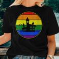 Lesbian Stuff Lgbtq Gay Goth Pride Rainbow Haunted House Women T-shirt Gifts for Her