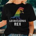 Lesbosaurus Rex Dinosaur In Rainbow Flag For Lesbian Pride Women T-shirt Gifts for Her