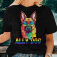 Lgbt Ally Dog Rainbow Women T-shirt Gifts for Her