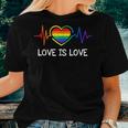 Lgbt Gay Pride Heartbeat Lesbian Gays Love Sexy Rainbow Women T-shirt Gifts for Her