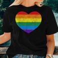 Lgbt Heart Rainbow Flag Gay Les Pride Support Lgbtq Parade Women T-shirt Gifts for Her