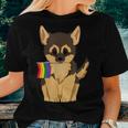 Lgbt Pride German Shepherd Dog Rainbow Flag Gay Lesbian Love Women T-shirt Gifts for Her