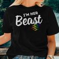 Lgbt Pride Rainbow Couples For Lesbians Im Her Beast Beauty Women T-shirt Gifts for Her
