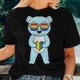Lgbt Supporter Bear Rainbow Gay Pride Lgbt Heart Women T-shirt Gifts for Her