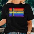 Lgbtq Rainbow Flag Of Sweden Swedish Gay Pride Women T-shirt Gifts for Her