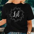 Lil Little Sister Sorority Matching Floral Wreath Women T-shirt Gifts for Her