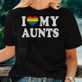 I Love My Aunts Rainbow Heart Gay Pride Lgbt Flag Pride Women T-shirt Gifts for Her