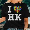 I Love Hong Kong With Umbrella Floral Heart Women T-shirt Gifts for Her