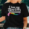I Love My Mom & Her Girlfriend Gay Sibling Pride Lgbtq Mum Women T-shirt Gifts for Her