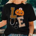 Love Nurse Halloween Pumpkin Fall Nurses Costume Womens Halloween Pumpkin Women T-shirt Gifts for Her