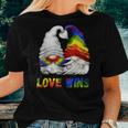Love Wins - Cute Lgbtq Rainbow Gnomes For Proud Gay Couple Women T-shirt Gifts for Her