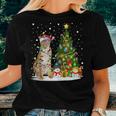 Lynx Xmas Tree Lighting Santa Lynx Christmas Women T-shirt Gifts for Her