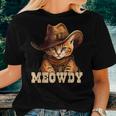 Meowdy Funny Country Music Cat Cowboy Hat Men Women Women T-shirt Gifts for Her
