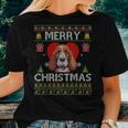 Merry Christmas Basset Hound Dog Ugly Sweater Women T-shirt Gifts for Her