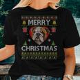 Merry Christmas English Bulldog Dog Ugly Sweater Women T-shirt Gifts for Her
