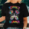 Messy Bun Girl Schools Out For Summer Graduation Teacher Women T-shirt Gifts for Her