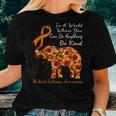 Multiple Sclerosis Awareness Sunflower Elephant Be Kind Women T-shirt Gifts for Her