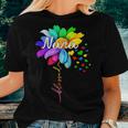 Nana Blessed Grandma Flower Daisy Tie Dye Colorful Rainbow Women T-shirt Gifts for Her