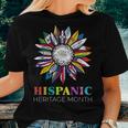 National Hispanic Heritage Month Sunflower Countries Flags Women T-shirt Gifts for Her