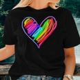 Neon Rainbow Heart Love Pride Lgbqt Rally Women T-shirt Gifts for Her