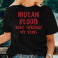Niuean Blood Runs Through My Veins Novelty Sarcastic Word Women T-shirt Gifts for Her
