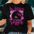 In October We Wear Pink Black Woman Butterfly Breast Cancer Women T-shirt Gifts for Her