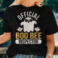 Official Boo Bee Inspector Halloween Humor Ghost Women T-shirt Gifts for Her