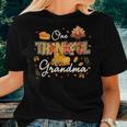One Thankful Grandma Fall Leaves Autumn Grandma Thanksgiving Women T-shirt Gifts for Her