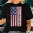Patriotic Speed Skating - Retro American Flag Graphic Patriotic Women T-shirt Gifts for Her