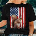 Patriotic Squirrel Usa Flag American 4Th Of July Women T-shirt Gifts for Her