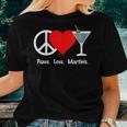 Peace Love Martinis Olive Dirty Dry Up Cocktail Drink Women T-shirt Gifts for Her