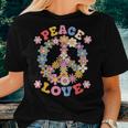 Peace Sign Love 60S 70S Hippie Costume Flowers Girls Women T-shirt Gifts for Her