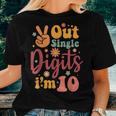 Peace Out Single Digits Im 10 Sign Birthday Sunflower Groovy Women T-shirt Gifts for Her