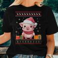 Pig Christmas Santa Hat Ugly Christmas Sweater Women T-shirt Gifts for Her