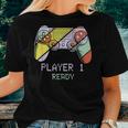 Player 1 Ready Future Dad & Mom Baby Announcement Cute Women T-shirt Gifts for Her