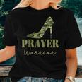 Prayer Warrior Camo Heels Faith God Jesus Christian Women T-shirt Gifts for Her