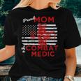 Proud Mom Of A Combat Medic Distressed American Flag Women T-shirt Gifts for Her