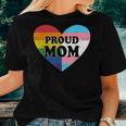 Proud Mom Lgbt Transgender Flag Heart Gay Lesbian Vintage Women T-shirt Gifts for Her