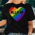 Proud Straight Ally Af Rainbow Heart Gay Pride Lgbtq Allies Women T-shirt Gifts for Her