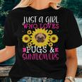 Pug Dog Mom Owner Sunflower Lover Cute Christmas Women T-shirt Gifts for Her