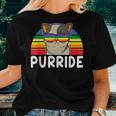Purride Cat Mommy Cat Mom Colorful Cat With Sunglass Women T-shirt Crewneck Gifts for Her
