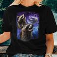 Racoons Howling At The Moon Three Racoon Meme Vintage Women T-shirt Gifts for Her