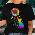 Rainbow Sunflower Cat Love Is Love Lgbt Gay Lesbian Pride Women T-shirt Gifts for Her