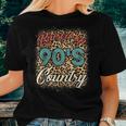 Raised On 90S Country Retro Music Leopard Cow Girl Women T-shirt Gifts for Her